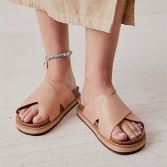 FREE PEOPLE Sidelines Flatform Sandals / Natural - Picture 3 of 5
